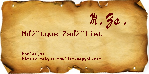 Mátyus Zsüliet névjegykártya
